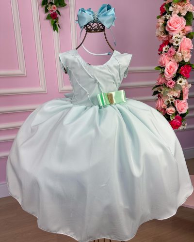 Vestido Belle Fille Lacinho Verde Claro