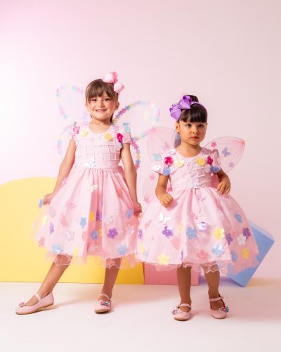 Vestido Ysa Kids Jardim Encantado Rosa