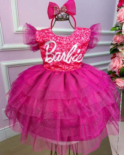 Vestido Ysa Kids Barbie Luxinho Pink