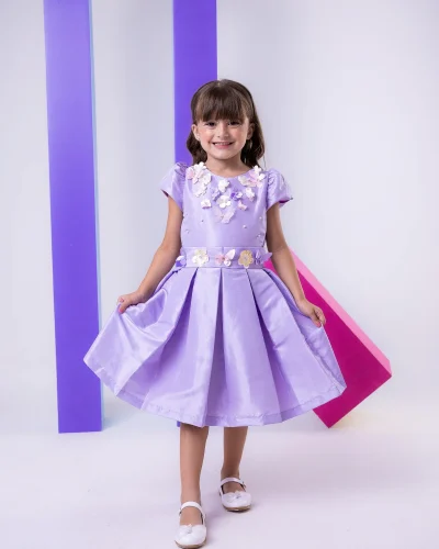 Vestido Miss Sweet Jardim Encantado Lilas