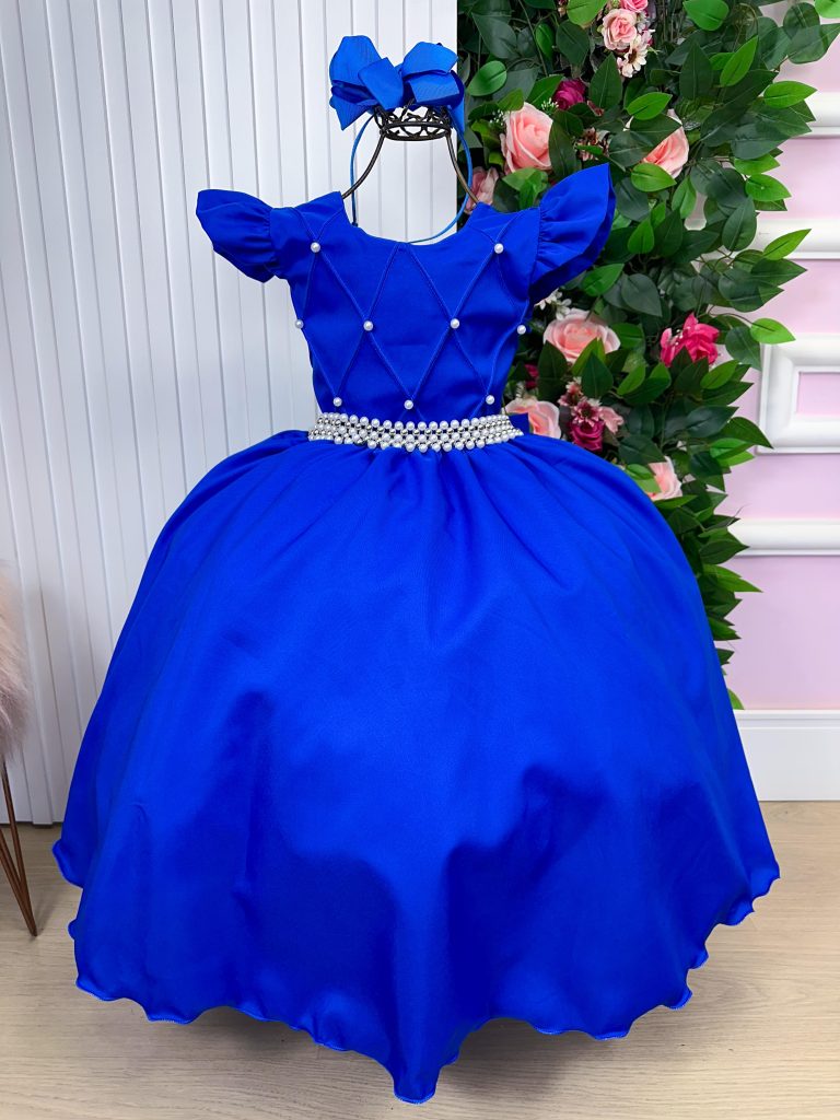 Vestido Ysa Kids Ariane Longo Azul Royal