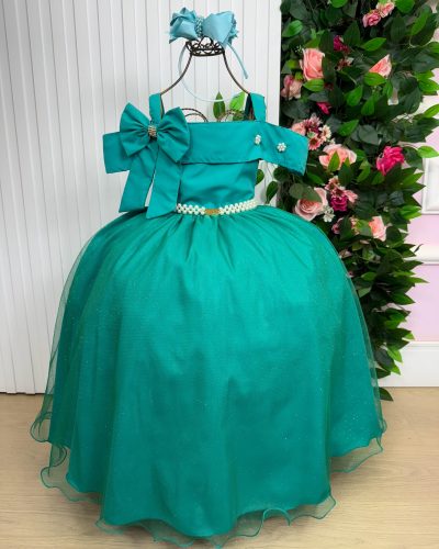 Vestido Banana Club Longo Doce Elegancia Verde Jade