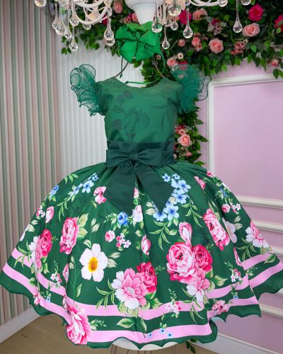 Vestido Marie Flor de Natal Verde