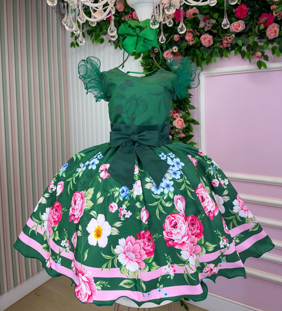 Vestido Marie Flor de Natal Verde