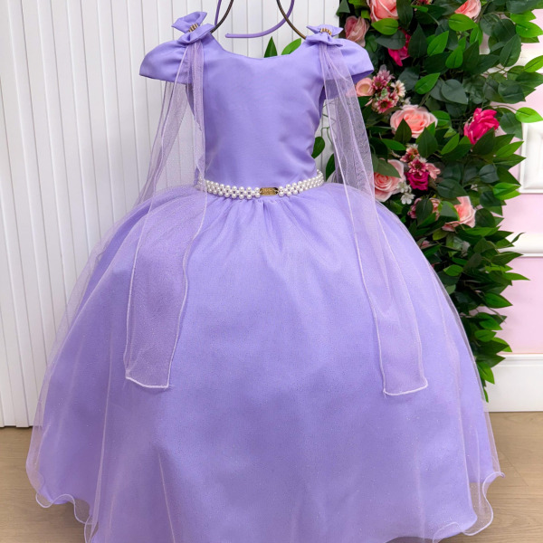 Vestido Banana Club Longo Diamante Lilas