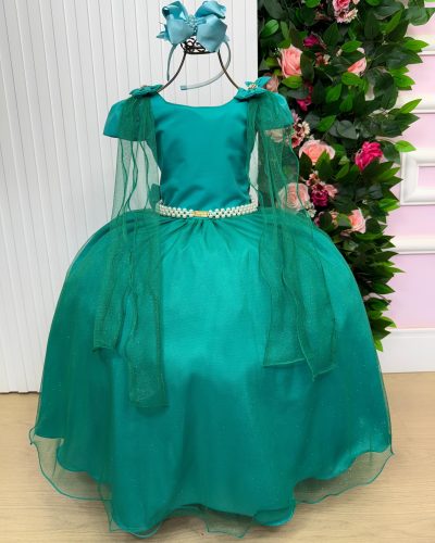 Vestido Banana Club Longo Diamante Verde Jade