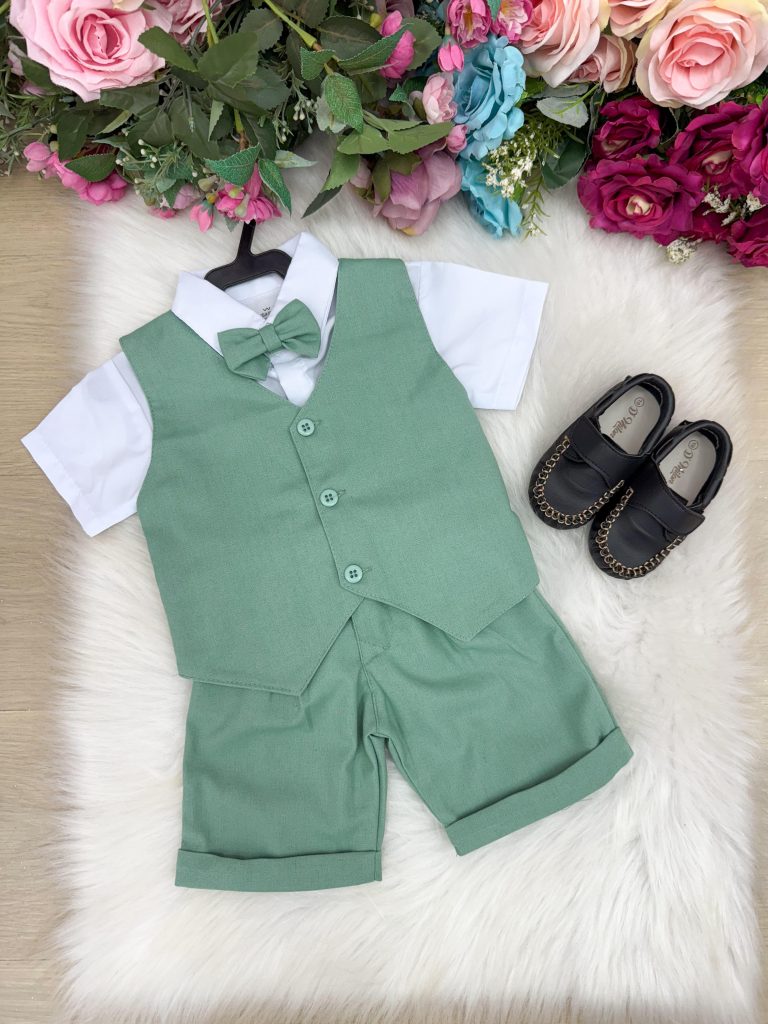 Conjunto Social Miss Cherry Leandro Colete Verde