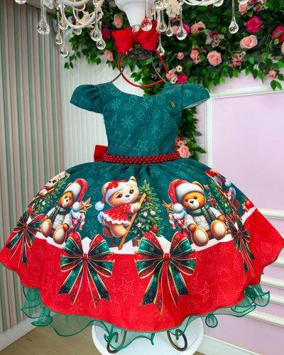 Vestido Banana Club Teddy Natalino Verde