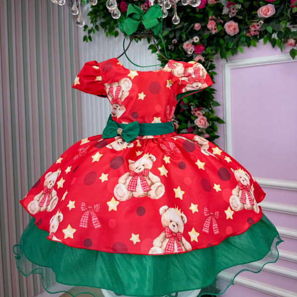 Vestido Banana Club Encanto de Natal Vermelho