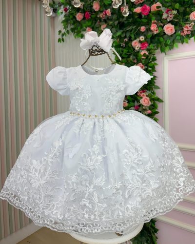 Vestido Marie Jardim Encantado Realeza Branco