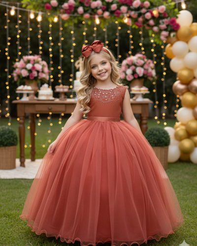 Vestido Enjoy Longo Regata Terracota