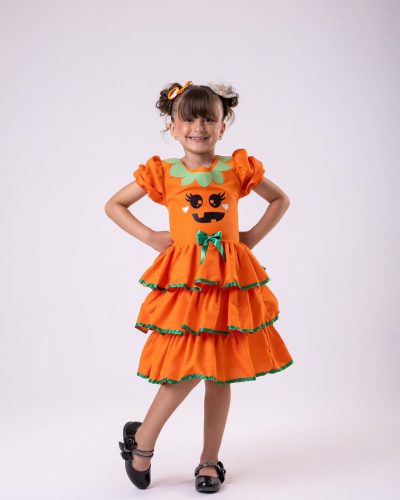 Vestido Tematicos Kids Halloween Doce Abóbora