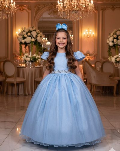 Vestido Marie Longo Heloisa Azul Bebe