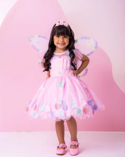 Vestido Marie Jardim Encantado Isis Luxinho Rosa