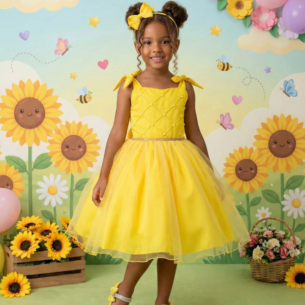 Vestido Marie Mariely Amarelo