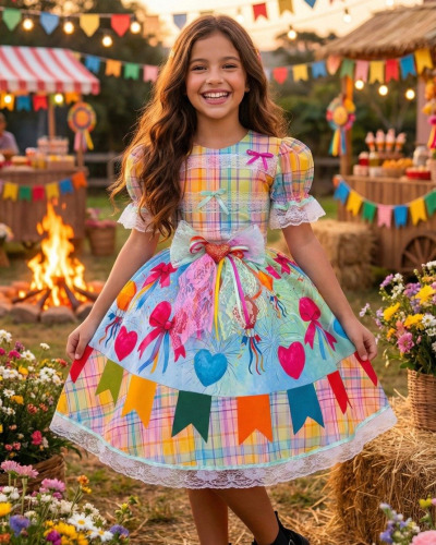 Vestido Marie Junino Luxo Balão Encantado