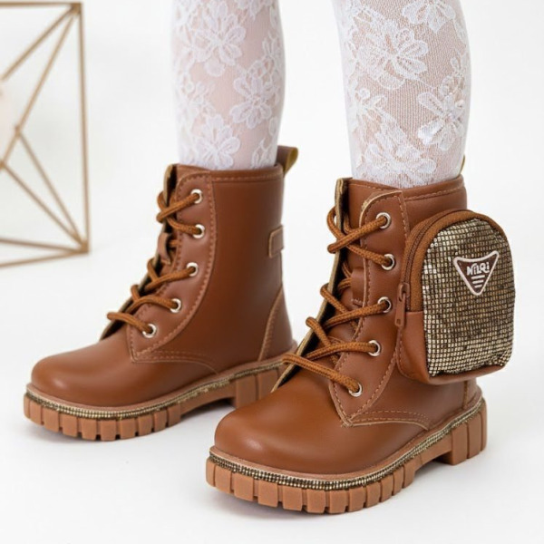 Bota/Coturno Nilqi Malu Bolsinha Cano Baixo Marrom-Caramelo