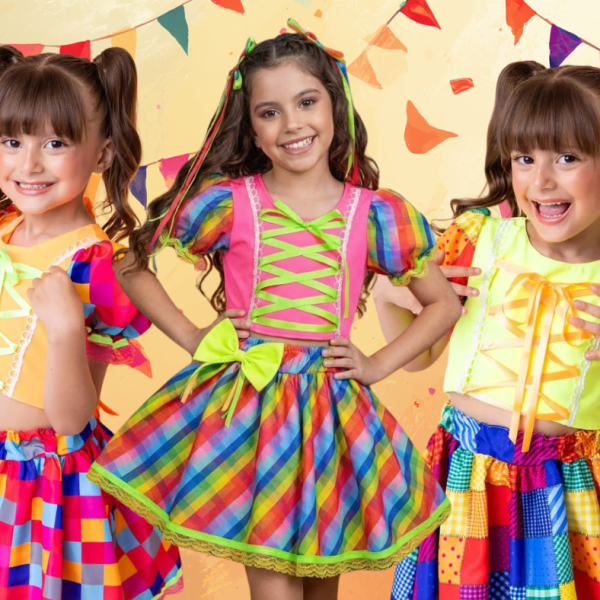 Conjunto Junino Banana Club Luxo Manu Neon