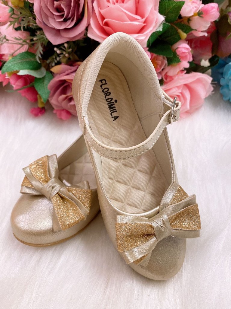 Sapatilha Flor Di Mila Fashion Dourado