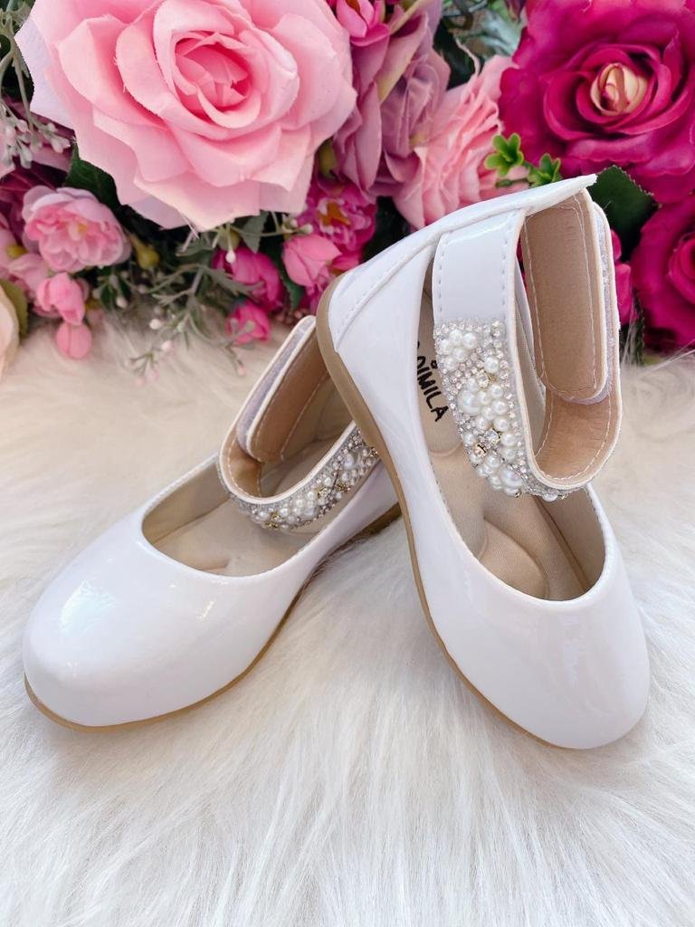 Sapatilha Flor di Mila Branco “Perolas” Luxo