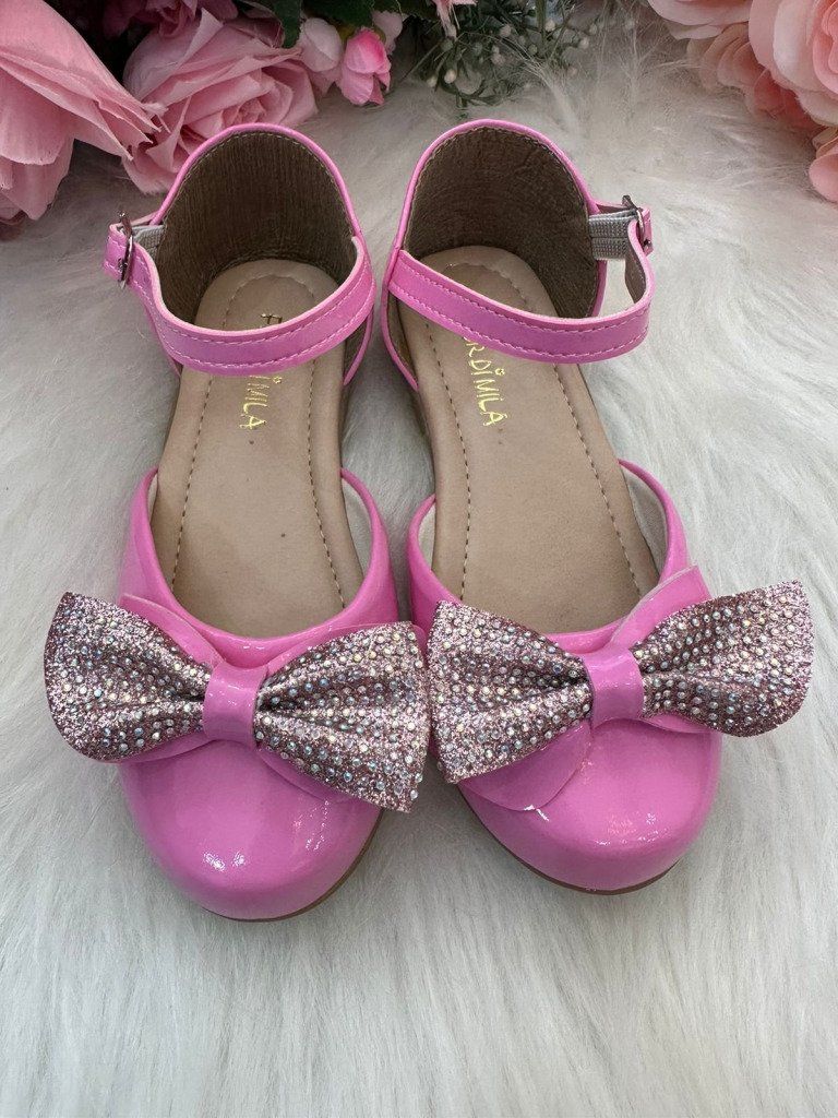 Sapatilha Flor di Mila Brilho Rosa Chiclete
