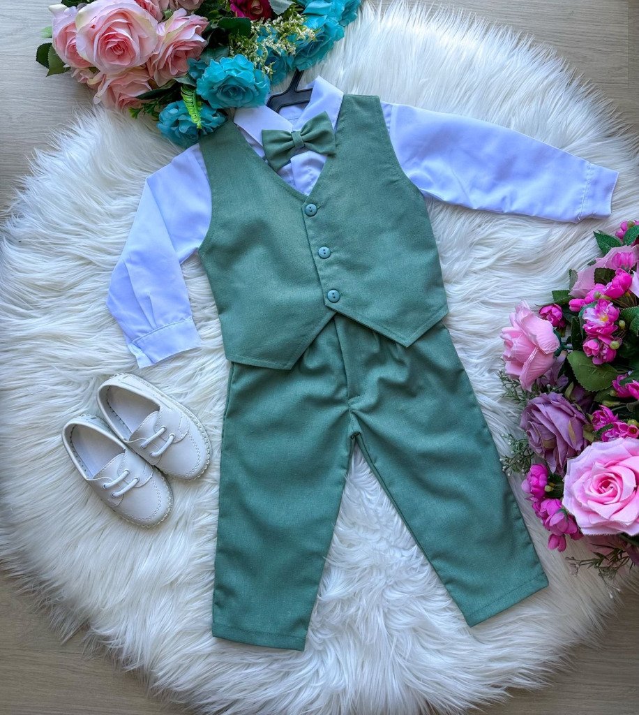 Conjunto Miss Cherry Social Colete Verde