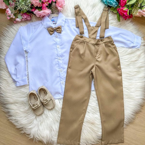 Conjunto Kanga Social Gustavo Marrom Castor Suspensorio