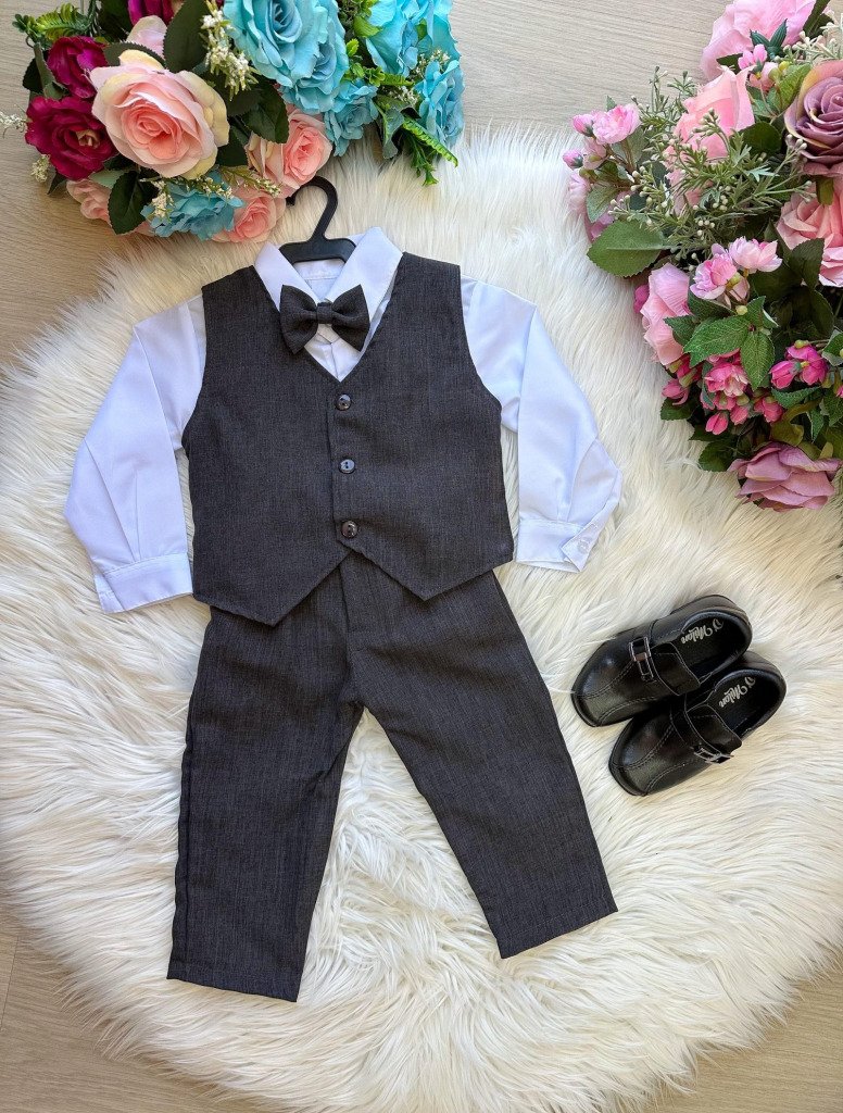 Conjunto Miss Cherry Colete Davi Preto