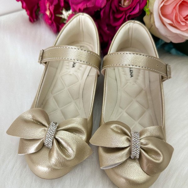 Sapatilha Flor Di Mila Rubia Saltinho Dourada Fosca