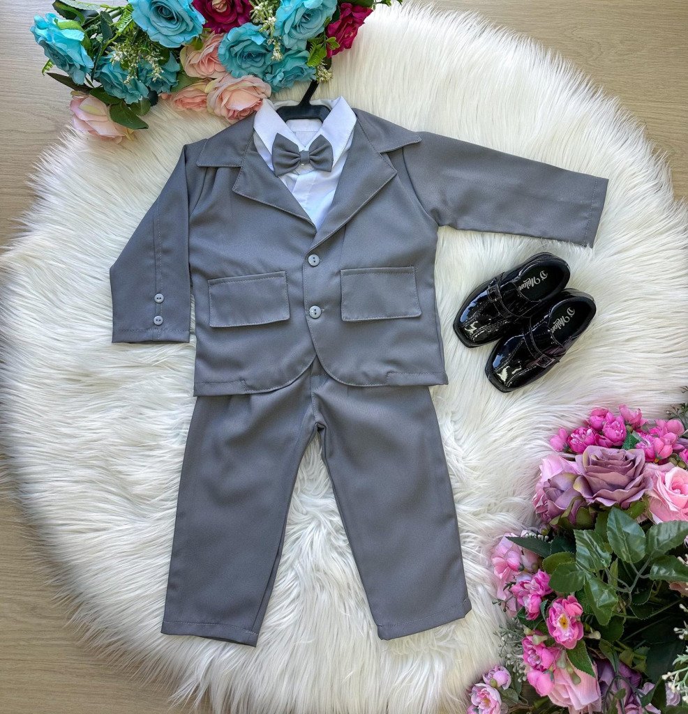 Conjunto Miss Cherry Social Terno – Blaizer Cinza Gabr