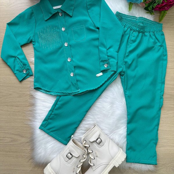 Conjunto Blogueirinha Maiza Verde Tiffany