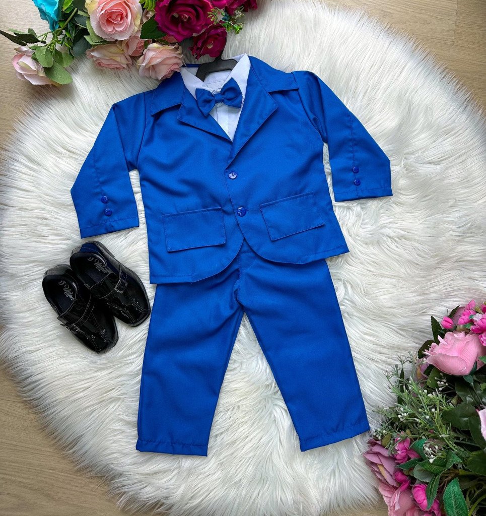 Conjunto Social Miss Cherry Jorge Terno Azul Royal