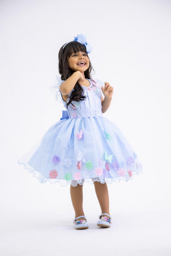 Vestido Marie Jardim Encantado Isis Luxinho Azul