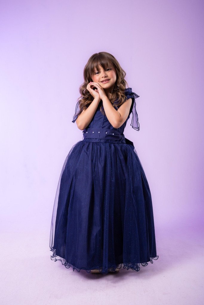 Vestido Marie Longo Mel Azul Petróleo