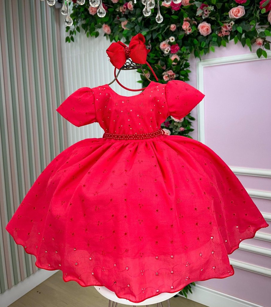 Vestido Miss Cherry Cristal Lese – Laise Vermelho