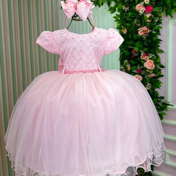 Vestido Menina Bonita Aline Rosa Bebe