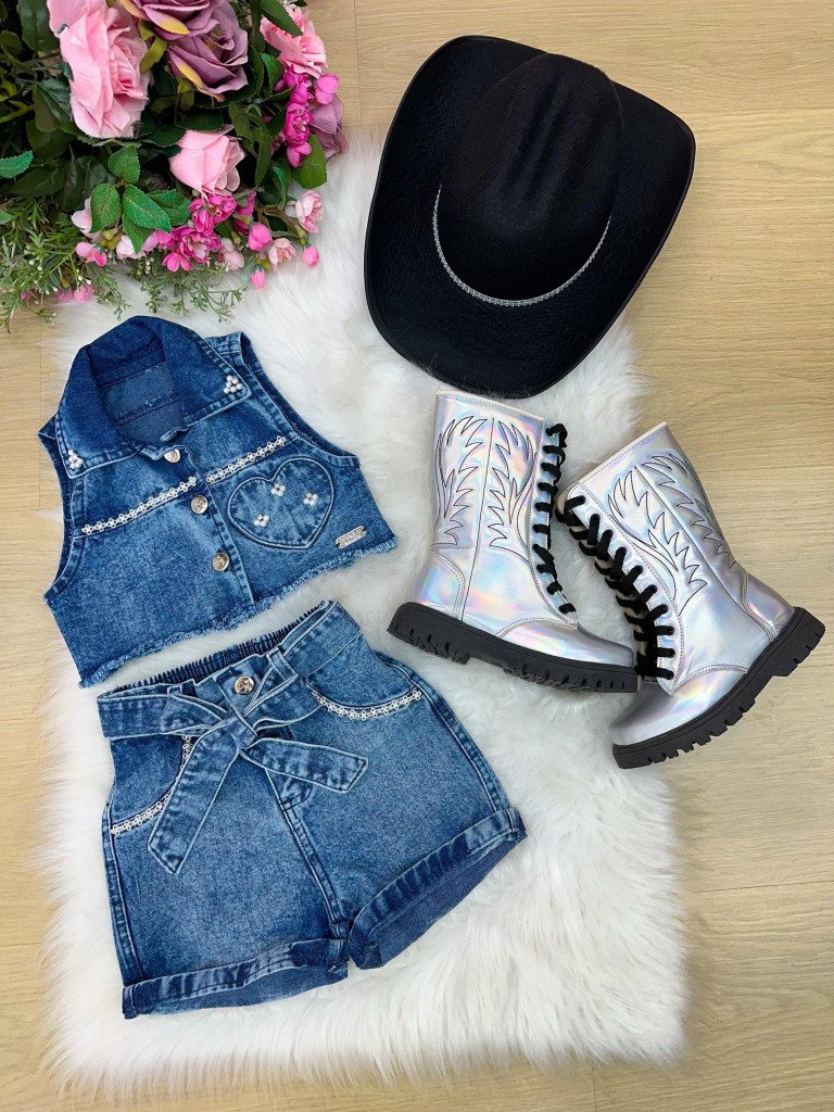 Conjunto Blogueirinha Boiadeira Marcely Jeans