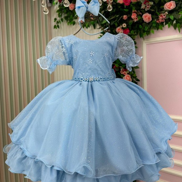 Vestido Bella Child Laize Azul Bebe