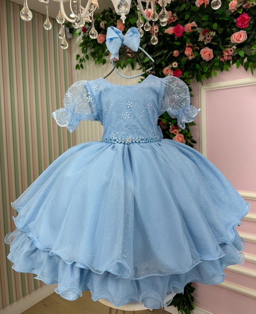 Vestido Bella Child Laize Azul Bebe