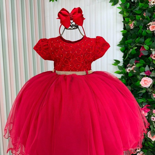 Vestido Menina Bonita Holly Vermelho