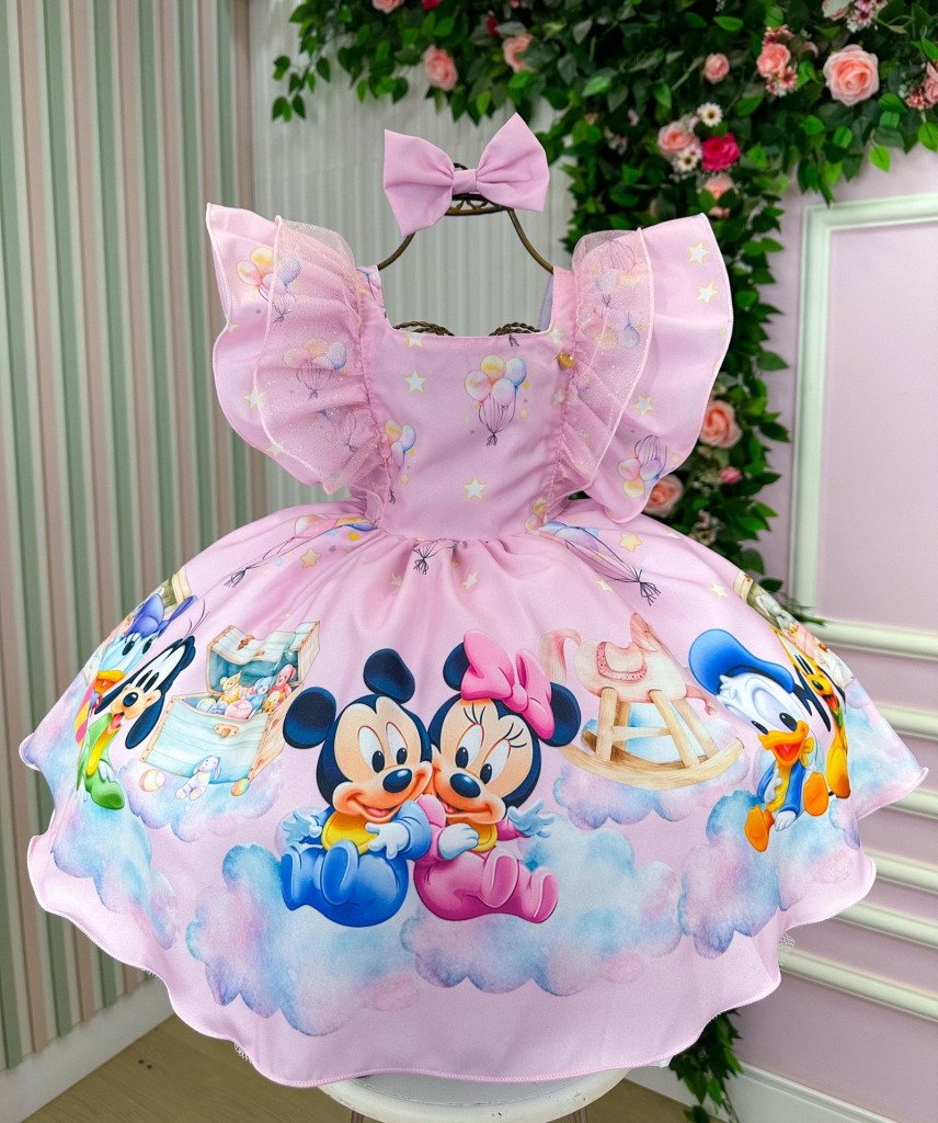 Vestido Temáticos Kids Turma Mickey Mouse Baby Disney