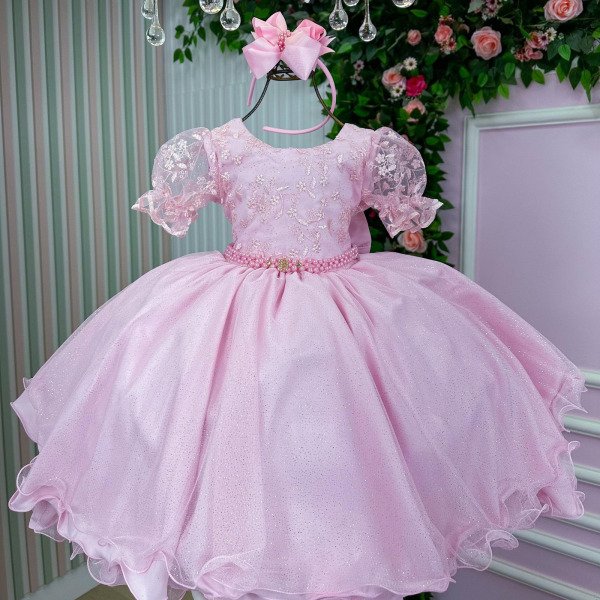 Vestido Bella Child Laize Rosa Bebe