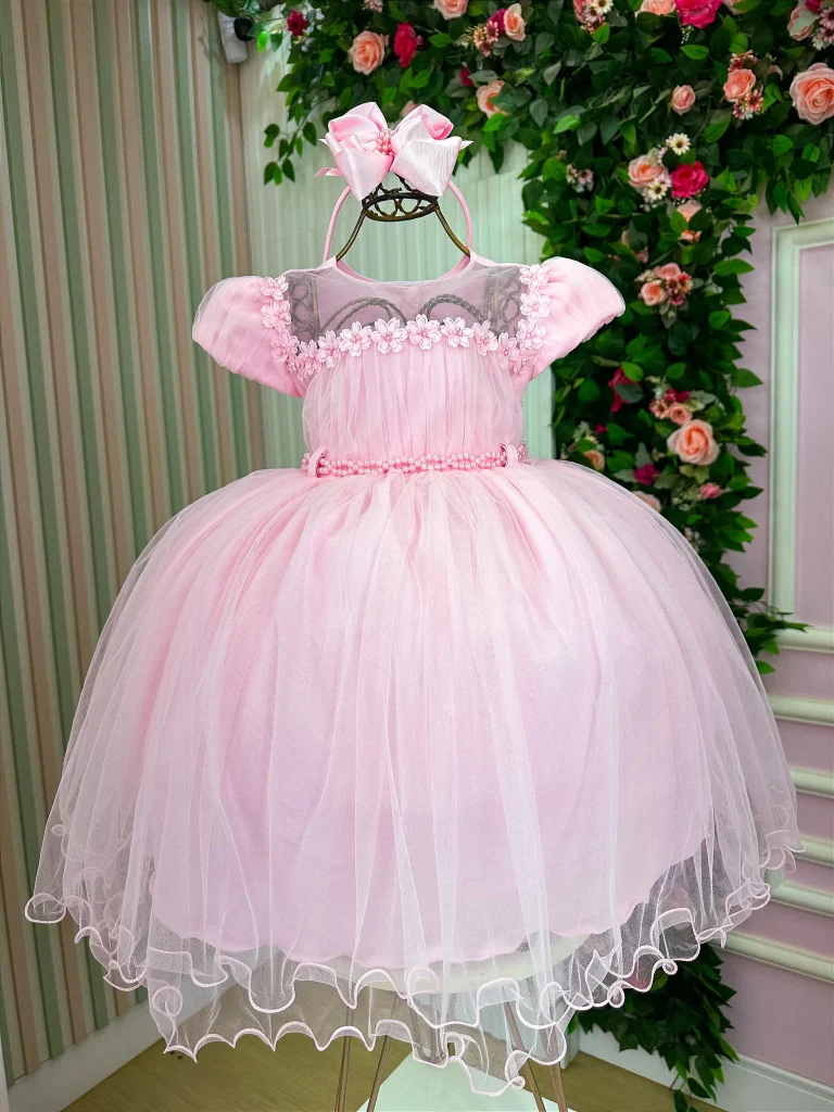 Vestido Menina Bonita Luna Rosa Bebe