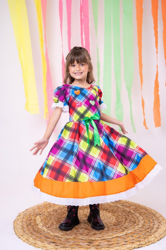 Vestido Marie Junino Luxo Quermesse do Luar