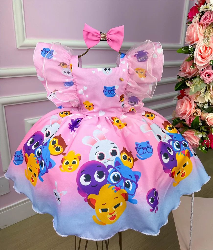 Vestido Temáticos Kids Bolofofos – Bolo Fofos Rosa Beb