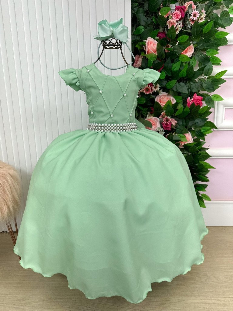 Vestido Ysa Kids Ariane Longo Verde Oliva
