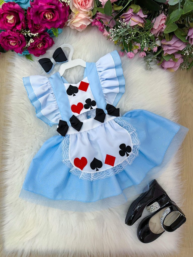 Romper/Vestido Princesa Belli Alice no Pais das Maravilhas