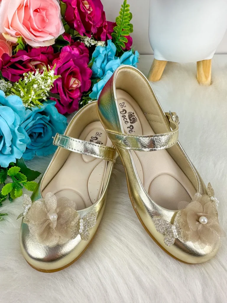 Sapatilha Doce Pe Jardim Encantado Dourado