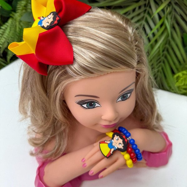 Laço Belli Tematico Branca De neve + Pulseira