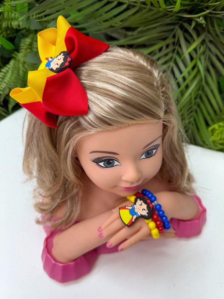 Laço Belli Tematico Branca De neve + Pulseira